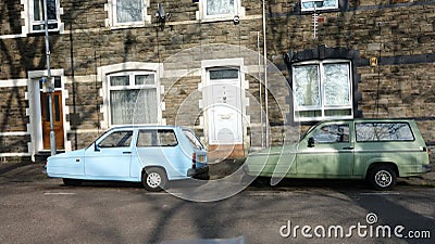 A Pair of Reliant Robins, a Three-Wheeled Car Made in England Editorial Stock Photo