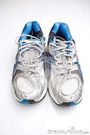 Pair Of Running Shoes On A White Background Royalty Free Stock Photo ...