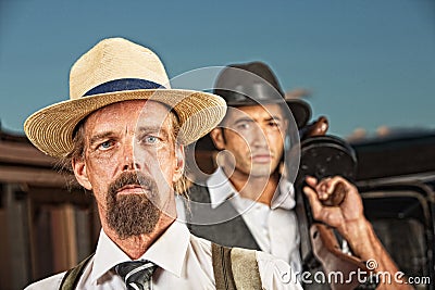 Pair of 1920s Era Gangsters Stock Photo