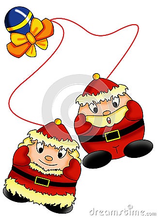 Pair of Santa Claus Cartoon Illustration