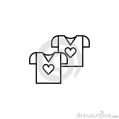 pair of shirts line icon. Elements of valentines day illustration icons. Signs, symbols can be used for web, logo, mobile app, UI Cartoon Illustration