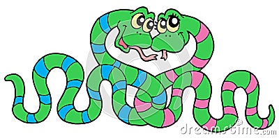 Pair of snakes in love Vector Illustration