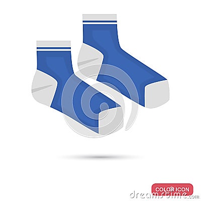 Pair socks color flat icon for web and mobile design Vector Illustration