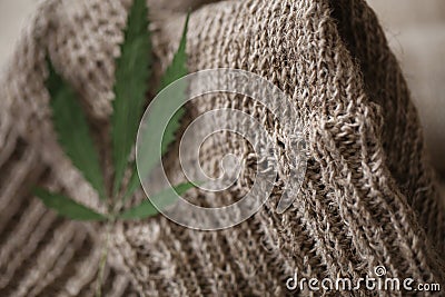 Pair of socks hemp fiber fabric Stock Photo