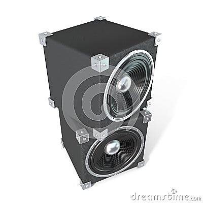 Pair of sound speakers Cartoon Illustration