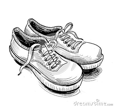 Pair of sport shoes Stock Photo