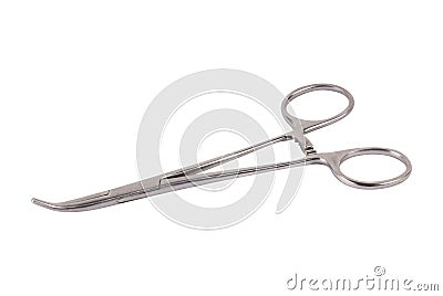 A pair of stainless steel surgical forceps Stock Photo
