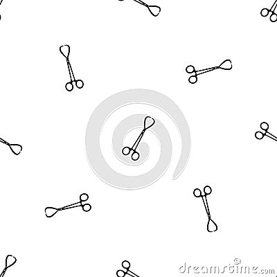 Pair of stainless steel surgical forceps pattern seamless black Vector Illustration
