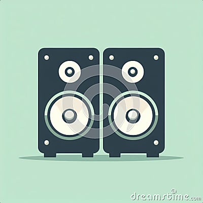 Pair of stereo speakers Stock Photo