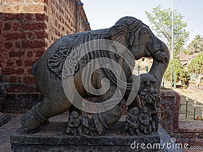 Stone elephants greets visitors Editorial Stock Photo