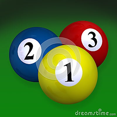 Pair Of Three Billiard Balls Royalty Free Stock Photo - Image: 13646515