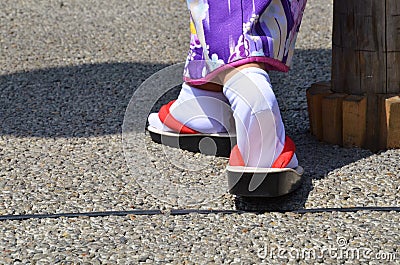 A pair of traditional Japanese shoes. Stock Photo