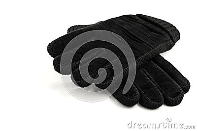 A pair warm gloves. Isolated Stock Photo