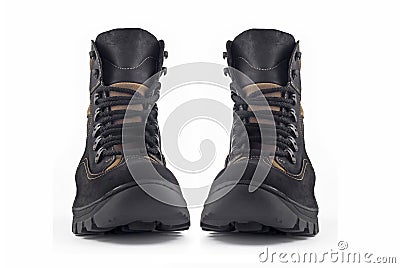 Pair of Warm leather boots Stock Photo