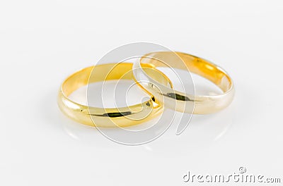 Pair wedding golden ring Stock Photo