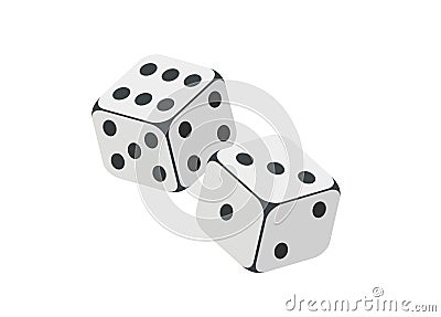 A pair of white dice Vector Illustration