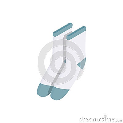 Pair of whiye socks icon, isometric 3d style Stock Photo