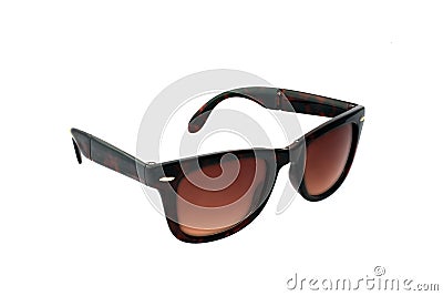 A pair of women`s folding shades with tinted lenses Stock Photo