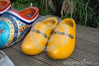 Pair of wooden shoes Editorial Stock Photo