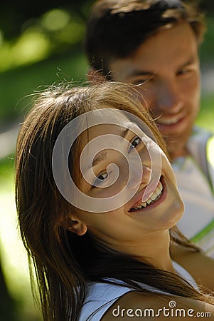 Pair young people Stock Photo