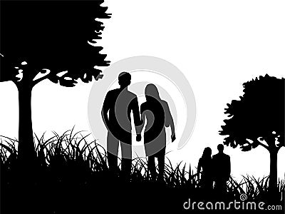 Pairs in the nature Vector Illustration