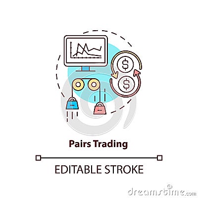 Pairs trading concept icon Vector Illustration