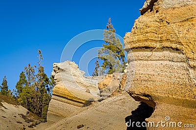 Paisaje Lunar hiking destination at Tenerife Stock Photo