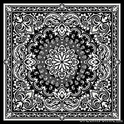 Paisley Bandana print Vector Illustration