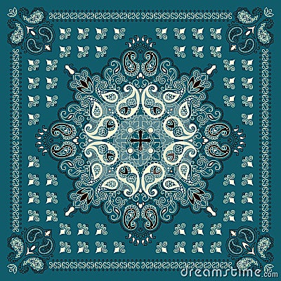 Paisley Bandana print Vector Illustration