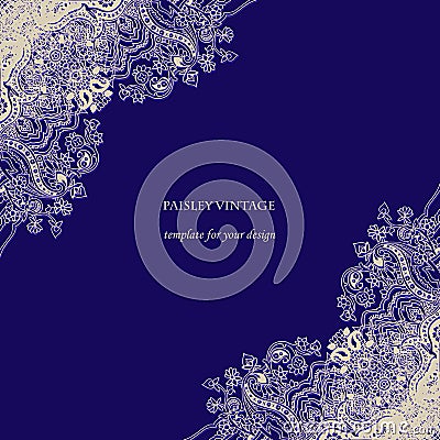 Paisley card design Vector Illustration