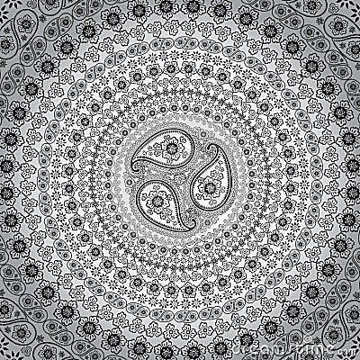 Paisley circle background .Vector Oriental motif Vector Illustration