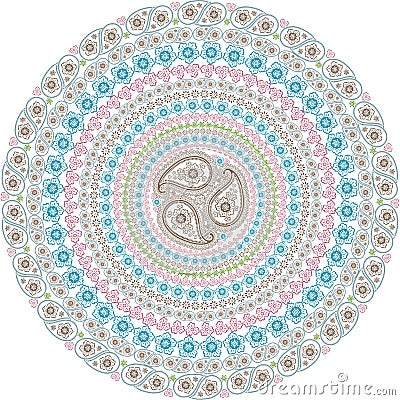 Paisley circle composition .Oriental motif Stock Photo