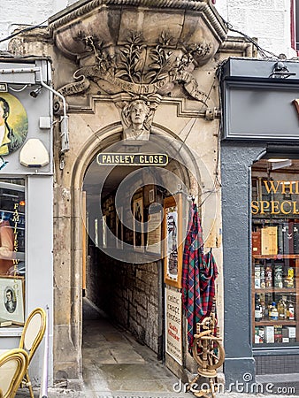 Paisley Close, Royal Mile, Edinburgh Scotland Editorial Stock Photo