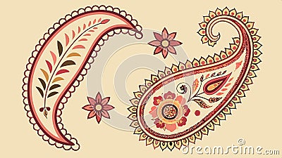 Paisley corner, decorative pattern and design element vector design Generative AI Vector Illustration