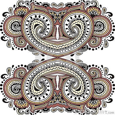 Paisley design, ethnic tribal pattern Vector Illustration