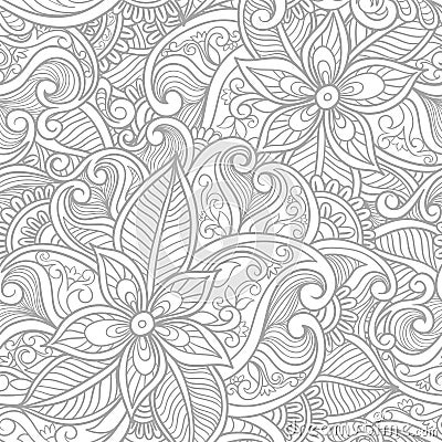 Paisley floral seamless pattern. Vector Illustration