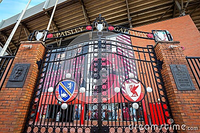 The Paisley Gateway in front of Anfield stadium Editorial Stock Photo