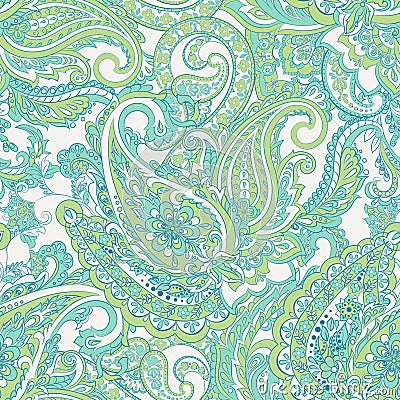 Paisley indian pattern. Seamless vintage vector background Stock Photo