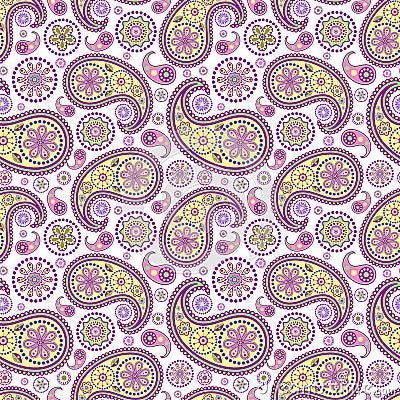 Paisley pattern on white bsckground Stock Photo