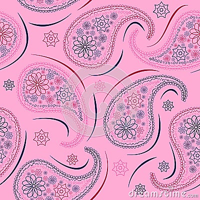 Paisley repeated background for wallpapers, banners and covers Vector Illustration