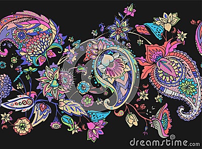 Paisley. Traditional oriental pattern in modern execution. Seamless pattern. Vector Illustration