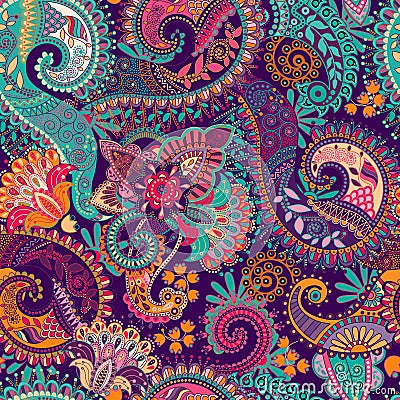 Paisley seamless pattern Vector Illustration