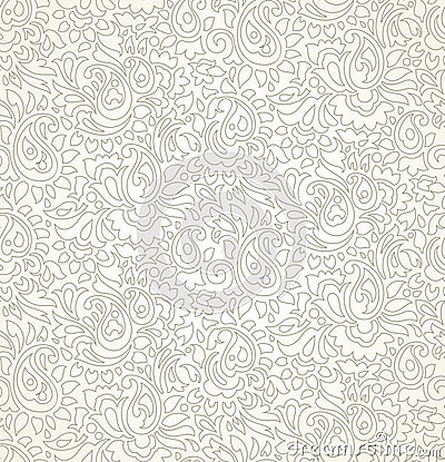 Paisley seamless wedding card background Vector Illustration