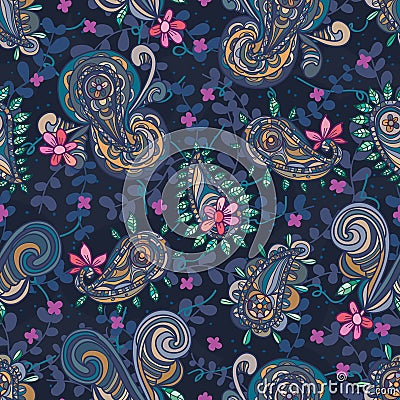 Paisley style luxury seamless pattern Vector Illustration