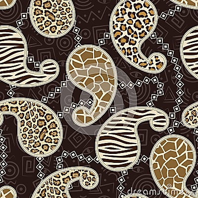 Paisley style seamless Vector Illustration