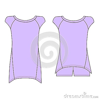 pajamas jersey. shorts and top. clothes. Women`s homewear. Vector Illustration