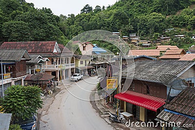 Pak Beng, Mekong river, Laos Editorial Stock Photo