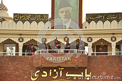 Pakistan army at the waga border Editorial Stock Photo