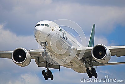 Pakistan International Airlines Boeing 777-200LR Close Up Editorial Stock Photo