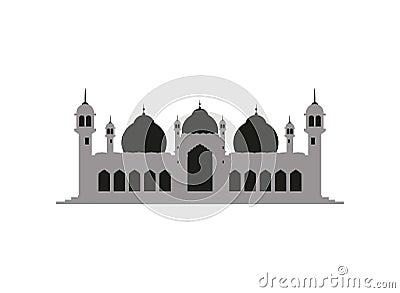 pakistan landmark badshahi mosque Vector Illustration